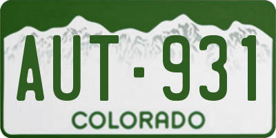 CO license plate AUT931