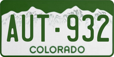 CO license plate AUT932