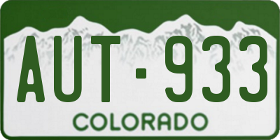 CO license plate AUT933