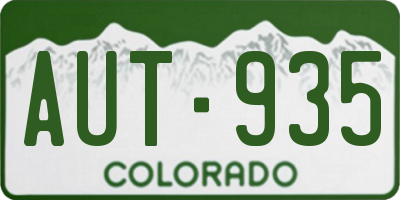 CO license plate AUT935