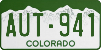 CO license plate AUT941