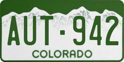 CO license plate AUT942