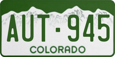CO license plate AUT945