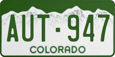 CO license plate AUT947