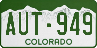 CO license plate AUT949