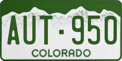 CO license plate AUT950