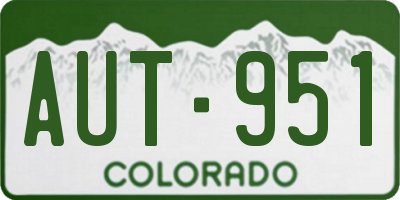 CO license plate AUT951