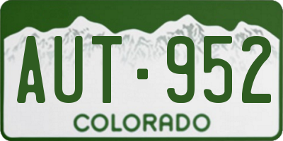 CO license plate AUT952