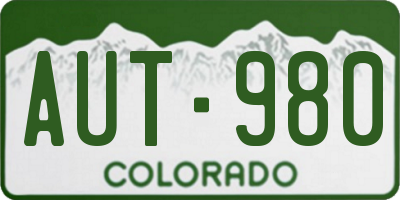 CO license plate AUT980
