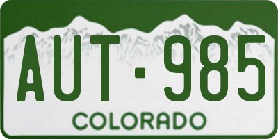 CO license plate AUT985