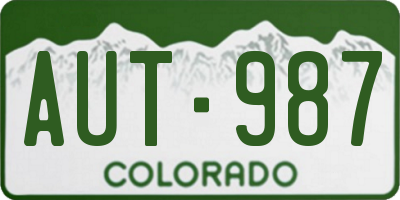 CO license plate AUT987