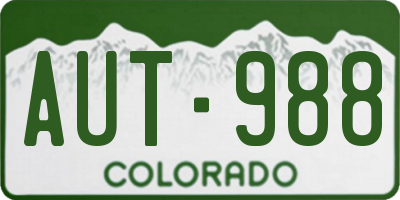 CO license plate AUT988