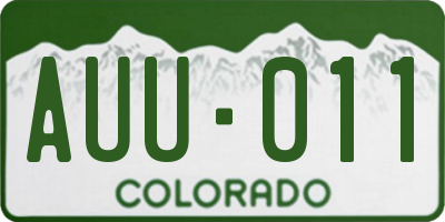 CO license plate AUU011