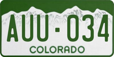 CO license plate AUU034
