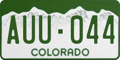 CO license plate AUU044