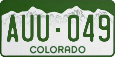 CO license plate AUU049