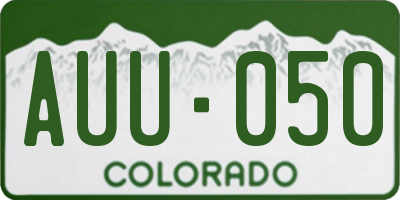 CO license plate AUU050