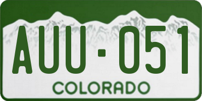 CO license plate AUU051
