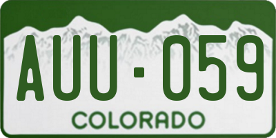 CO license plate AUU059