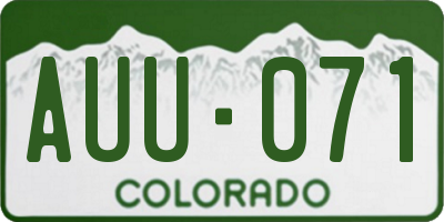 CO license plate AUU071