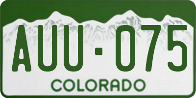 CO license plate AUU075