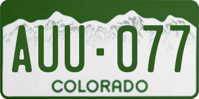 CO license plate AUU077