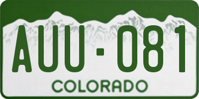 CO license plate AUU081