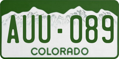 CO license plate AUU089