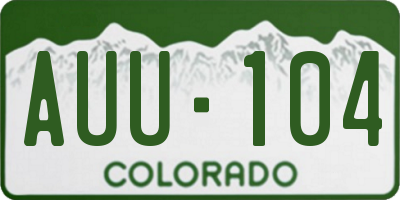 CO license plate AUU104
