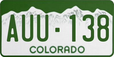CO license plate AUU138