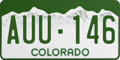 CO license plate AUU146