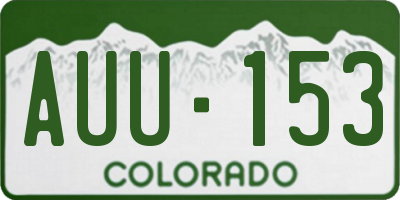 CO license plate AUU153
