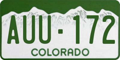 CO license plate AUU172