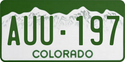 CO license plate AUU197
