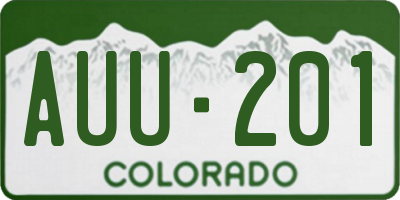 CO license plate AUU201