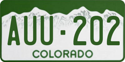 CO license plate AUU202