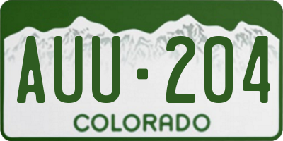 CO license plate AUU204