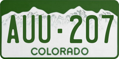 CO license plate AUU207