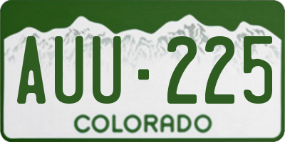 CO license plate AUU225