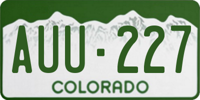 CO license plate AUU227