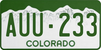 CO license plate AUU233