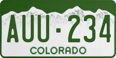 CO license plate AUU234