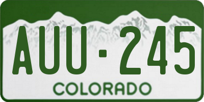 CO license plate AUU245