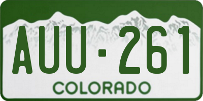 CO license plate AUU261