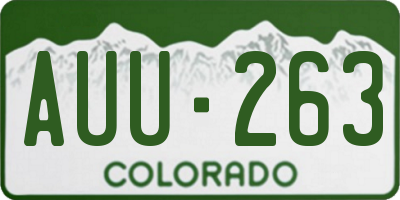 CO license plate AUU263