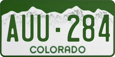 CO license plate AUU284
