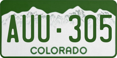CO license plate AUU305