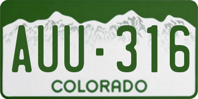 CO license plate AUU316