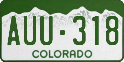 CO license plate AUU318