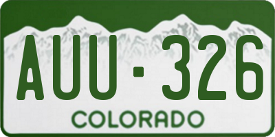 CO license plate AUU326